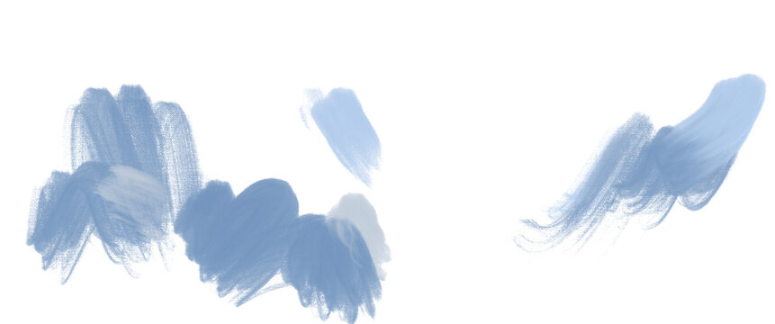 羽のような青や水色のぽってりしたあしらいイラスト