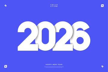 A vibrant and modern design showcasing the year 2026 in a dynamic color combinations
