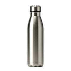 Insulated stainless steel water bottle isolated on white