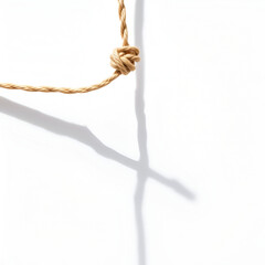 Close up of a knotted string with its shadow forming a straight line, representing mental health improvement and order.