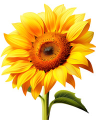 Fototapeta premium Vibrant sunflower blossom isolated on black, radiating warmth and positivity