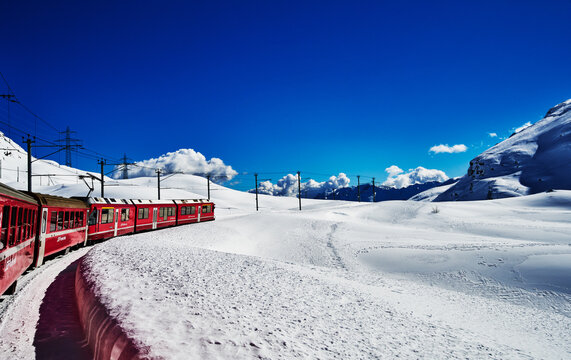 Train to St. Moritz, Switzerland, Europe
