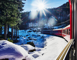 Train to St. Moritz, Switzerland, Europe