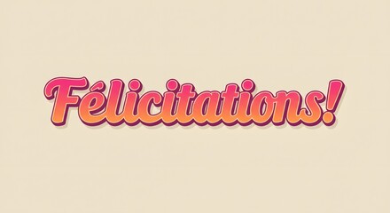 Colorful Congratulations Typography Graphic on Beige Background