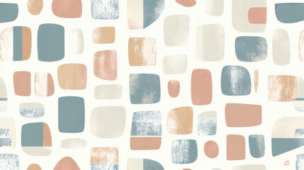 Colorful and rounded shapes create a seamless abstract pattern, perfect for modern design and art.
