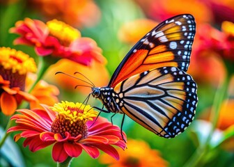Butterfly Flower Photography, Rule of Thirds,  Macro Photography, Nature Photography, Insect Photography, Beautiful Butterfly, Vibrant Flowers, Close Up Butterfly.