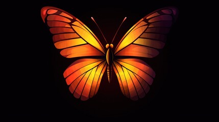 Fiery Butterfly: A Glowing Insect in the Night
