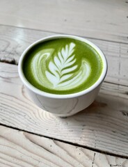 Matcha on wood table