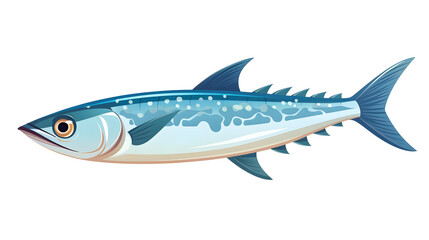 Fototapeta premium Mackerel Fish Isolated Flat Vector Illustration for Graphic Designs