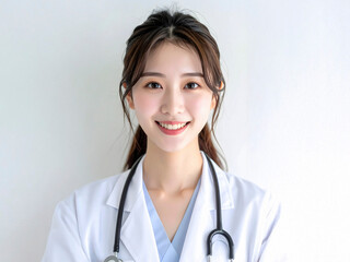 若く美しい女性のお医者さん　AI生成画像 