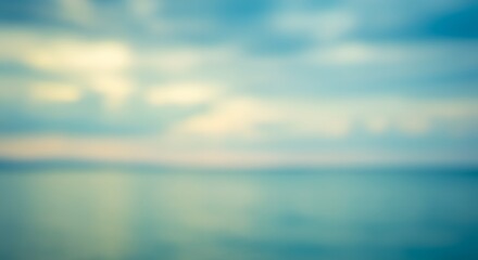 Fototapeta premium Abstract Ocean View with Cloudscape Background in Soft Pastel Colors