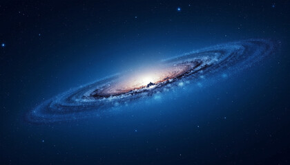 Fototapeta premium Stunning Spiral Galaxy in Deep Space with Bright Stars and Cosmic Dust