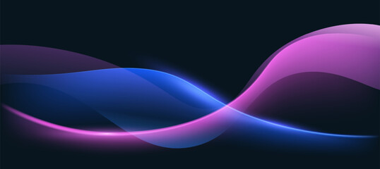 Abstract light neon curve technology background, Futuristic digital glowing lines background for presentation business or tech event poster EPS 10