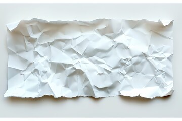 Fototapeta premium Crumpled white paper texture on a flat surface.