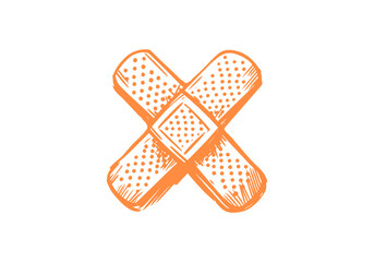 Band-aid Hand drawn sketch vector illustration