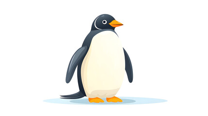 Obraz premium Detailed Penguin Flat Vector Illustration on White Background for Graphic Design Projects