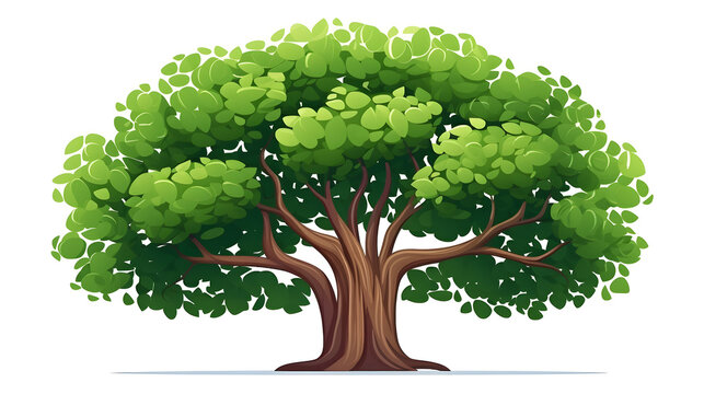 Detailed Peepal Tree Isolated Flat Vector Illustration for Design Projects