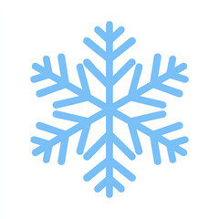 A simple, flat illustration of an ice-blue snowflake icon on a white background, in a minimalist style with simple lines and shapes