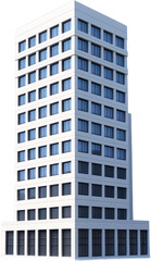 Modern White Office Tower Building