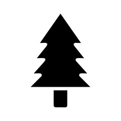 Stylized Evergreen Silhouette: Minimalist Conifer Illustration on White Background