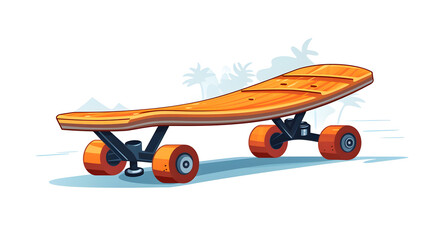 Skateboard Road Transport Isolated Flat Vector Illustration for Creative Projects