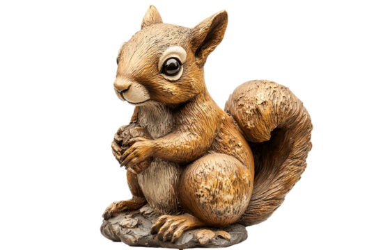 Detailed squirrel sculpture with lifelike features