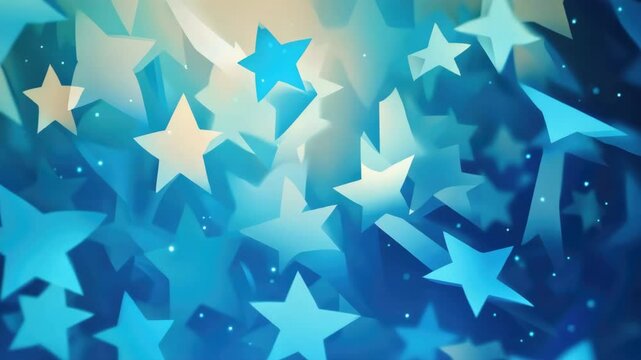Shimmering blue and white stars in abstract background depicting winter night sky and melancholic mood, concept of blue monday