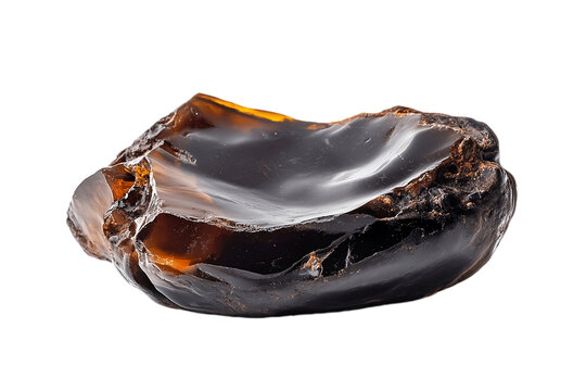 Dark shilajit resin displayed in chunk.