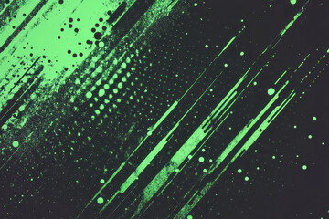 Neon Green Halftone Splash Abstract Background