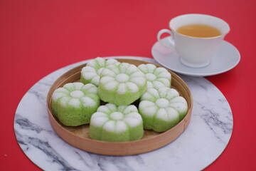 Kue Putu Ayu with Tea