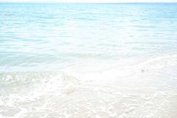 Serene Coastal Scene Ocean Waves Gently Kissing the Sandy Shore