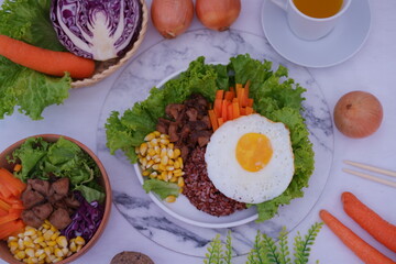 Delicious and Healthy Food Plate with Fresh Ingredients