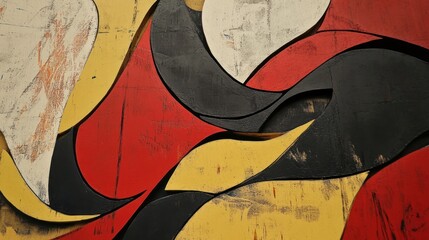 Dynamic interplay of bold color planes forming an abstract composition