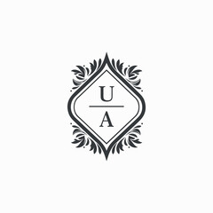 UA Initials Wedding Logo Vector Art  Icons  and Graphics
