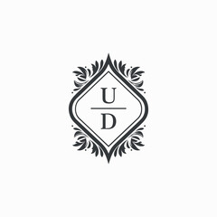 UD Initials Wedding Logo Vector Art  Icons  and Graphics