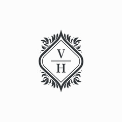 VH Initials Wedding Logo Vector Art  Icons  and Graphics