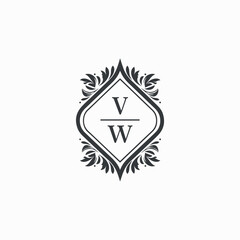 VW Initials Wedding Logo Vector Art  Icons  and Graphics