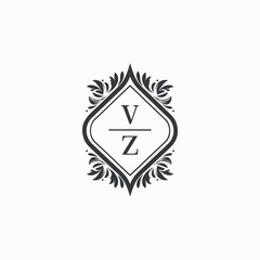 VZ Initials Wedding Logo Vector Art  Icons  and Graphics