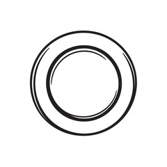 A simple double ring illustration offers a clean element with black lines