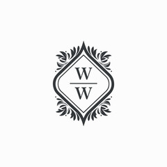 WW Initials Wedding Logo Vector Art  Icons  and Graphics