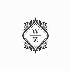 WZ Initials Wedding Logo Vector Art  Icons  and Graphics