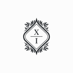 XI Initials Wedding Logo Vector Art  Icons  and Graphics