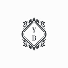 YB Initials Wedding Logo Vector Art  Icons  and Graphics