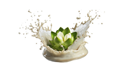 Juice splash forming flower shape aesthetic PNG on transparent background