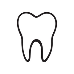 Obraz premium A simple line art tooth with black outline looks very sleek, transparent background