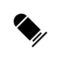 Isolated depiction of a bullet vector, a symbol of firearms and ammunition