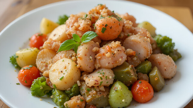 Polpo e patate, tipico antipasto italiano, ricetta mediterranea