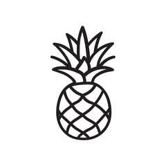 Obraz premium A simple outline of a tropical pineapple fruit sits on a transparent background
