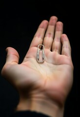 person's hand with a ring on it