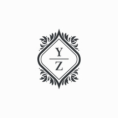 YZ Initials Wedding Logo Vector Art  Icons  and Graphics